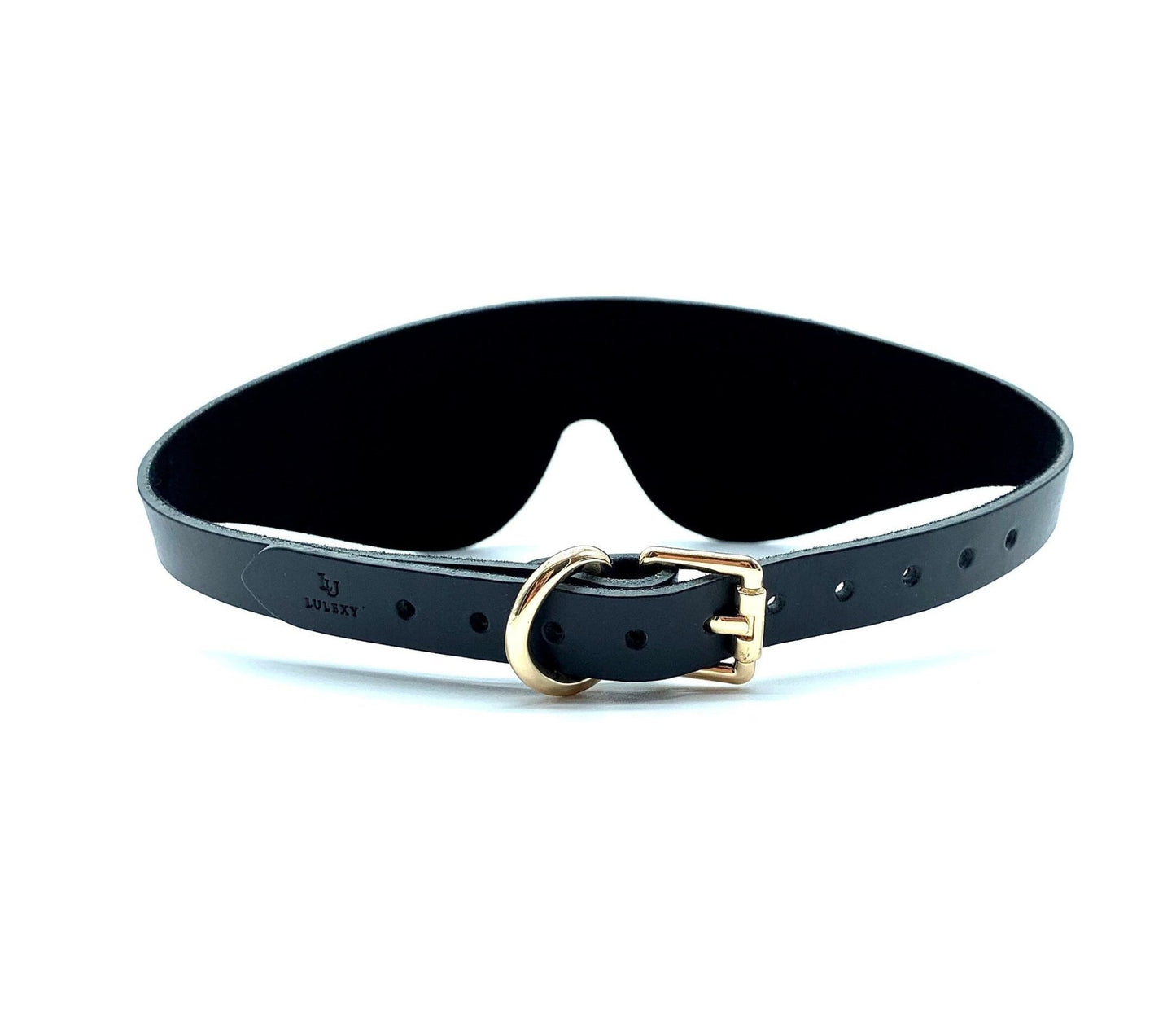 Eye Mask "Mona", Black Leather BDSM Blindfold, No Stitching - Lulexy