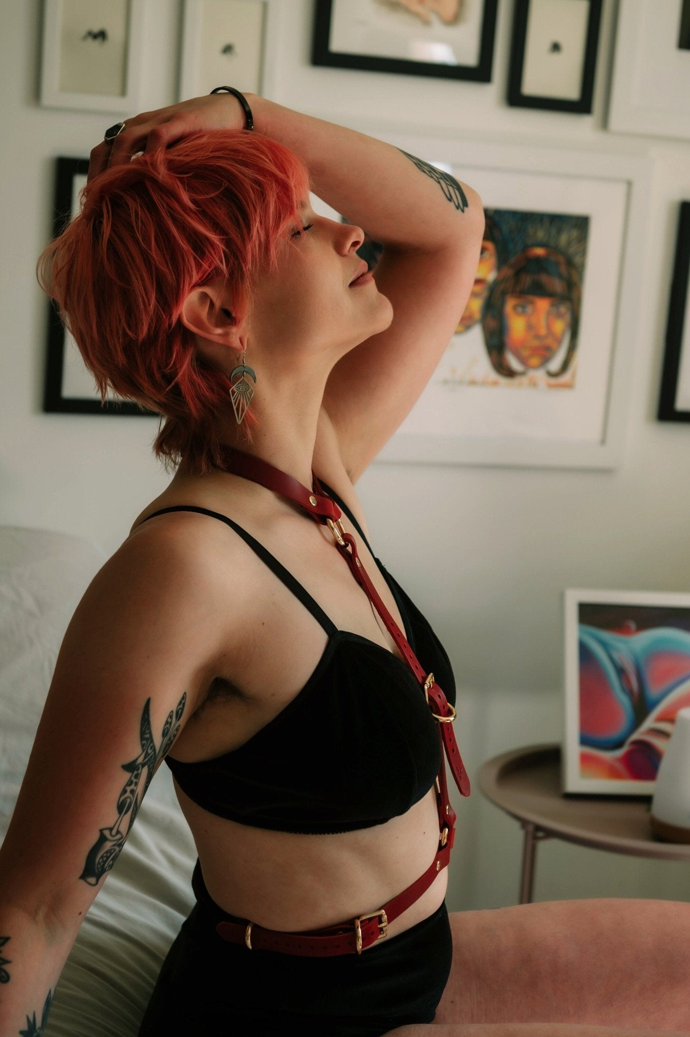 Leather Waist Harness "Vicky", BDSM Harness, Sexy Women Harness, Belt Strappy Harness - Lulexy