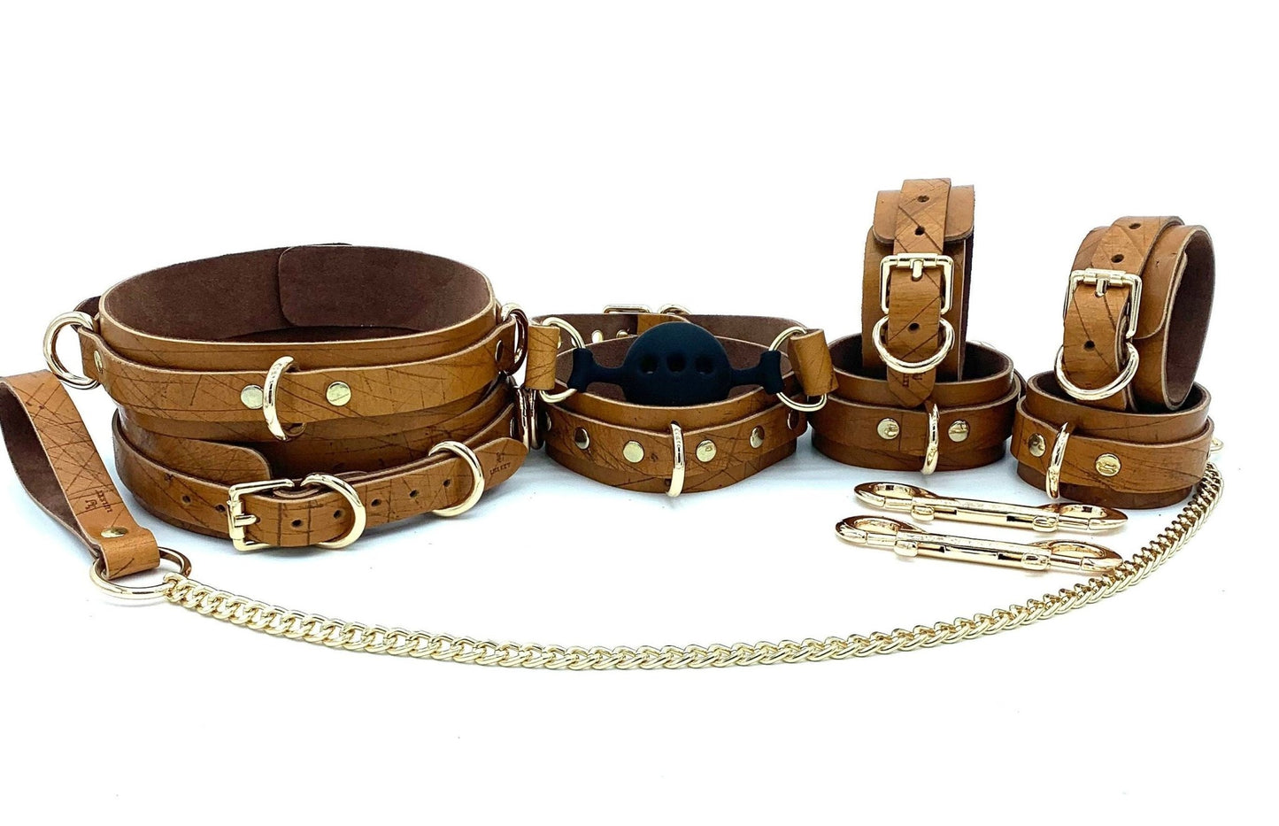 LIMITED Edition BDSM Chain Leash, Chain Bondage Lead 27", Brown Leash - Lulexy