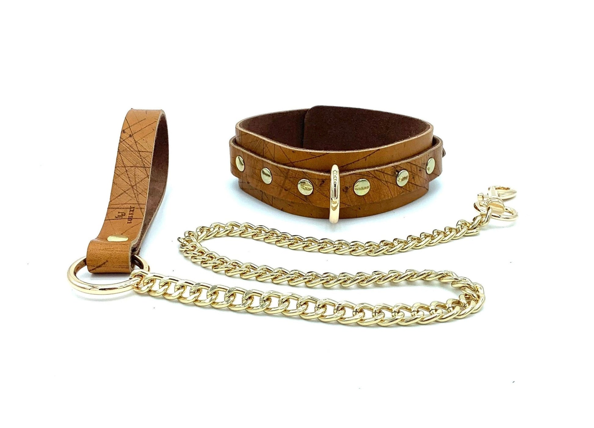 LIMITED Edition BDSM Chain Leash, Chain Bondage Lead 27", Brown Leash - Lulexy