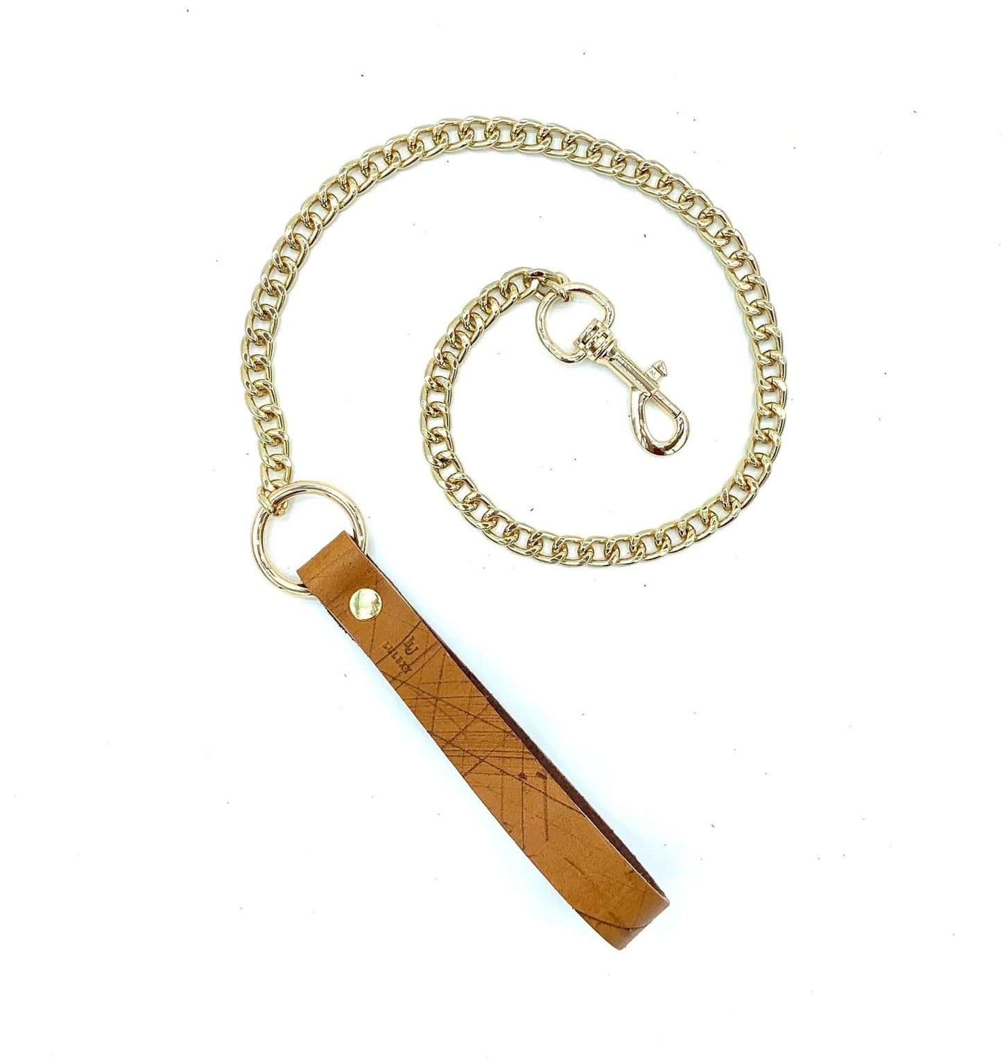 LIMITED Edition Leather Collar and Leash for BDSM Submissive, Brown Leather Choker, Bondage Collar, Chain Leash, - Lulexy