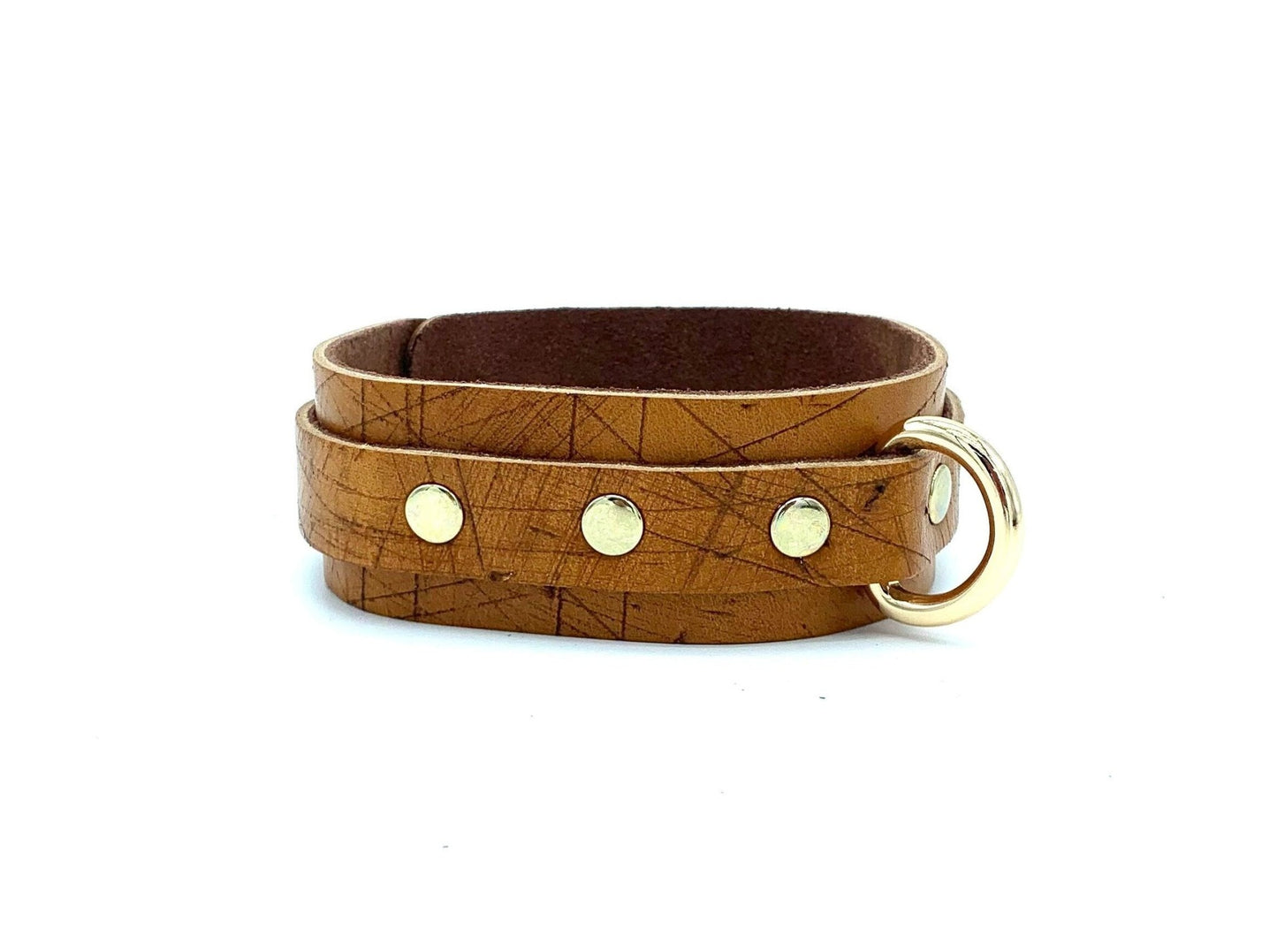 LIMITED Edition Leather Collar and Leash for BDSM Submissive, Brown Leather Choker, Bondage Collar, Chain Leash, - Lulexy