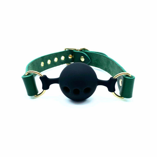 MONA Green Leather Ball Gag - Lulexy