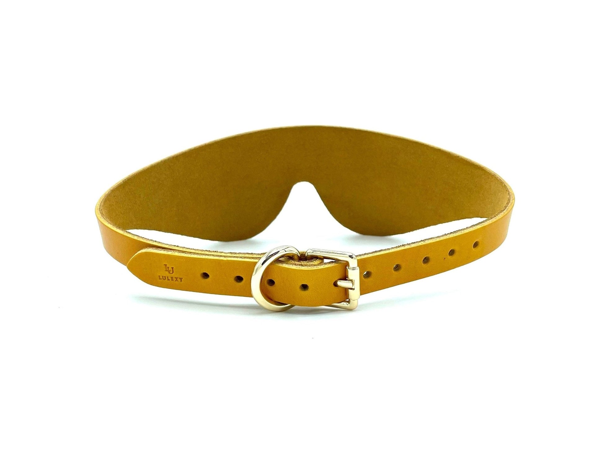 MONA Yellow Leather Blindfold - Lulexy