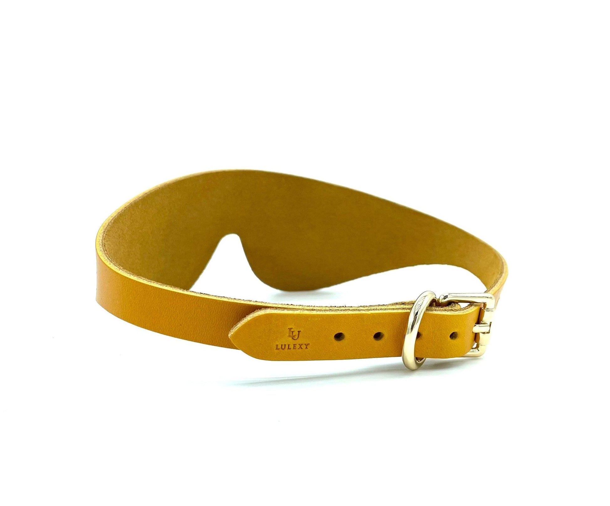 MONA Yellow Leather Blindfold - Lulexy