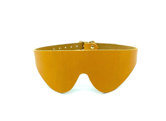 MONA Yellow Leather Blindfold - Lulexy