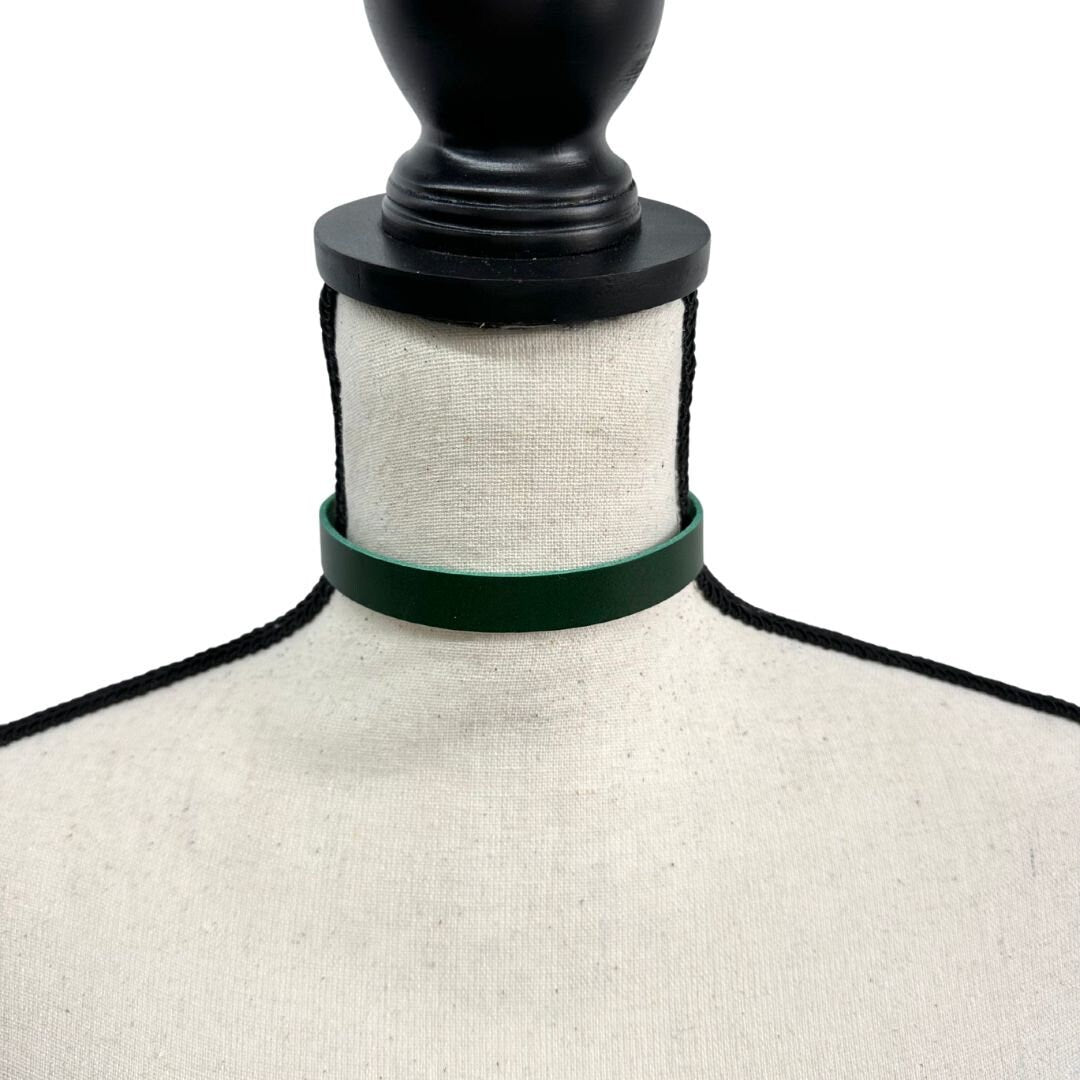 NINA Green Slim Leather Choker - Lulexy