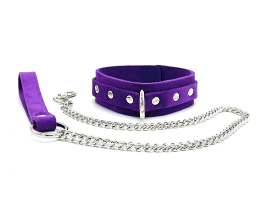 SELENA Suede Purple Collar & Leash Set - Lulexy