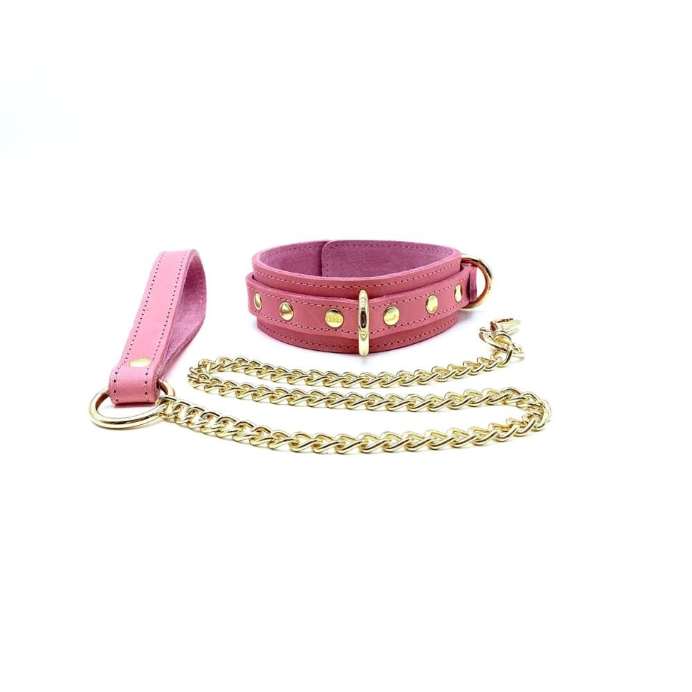 TANGO 7 Piece Italian Pink Leather Bondage Set - Lulexy