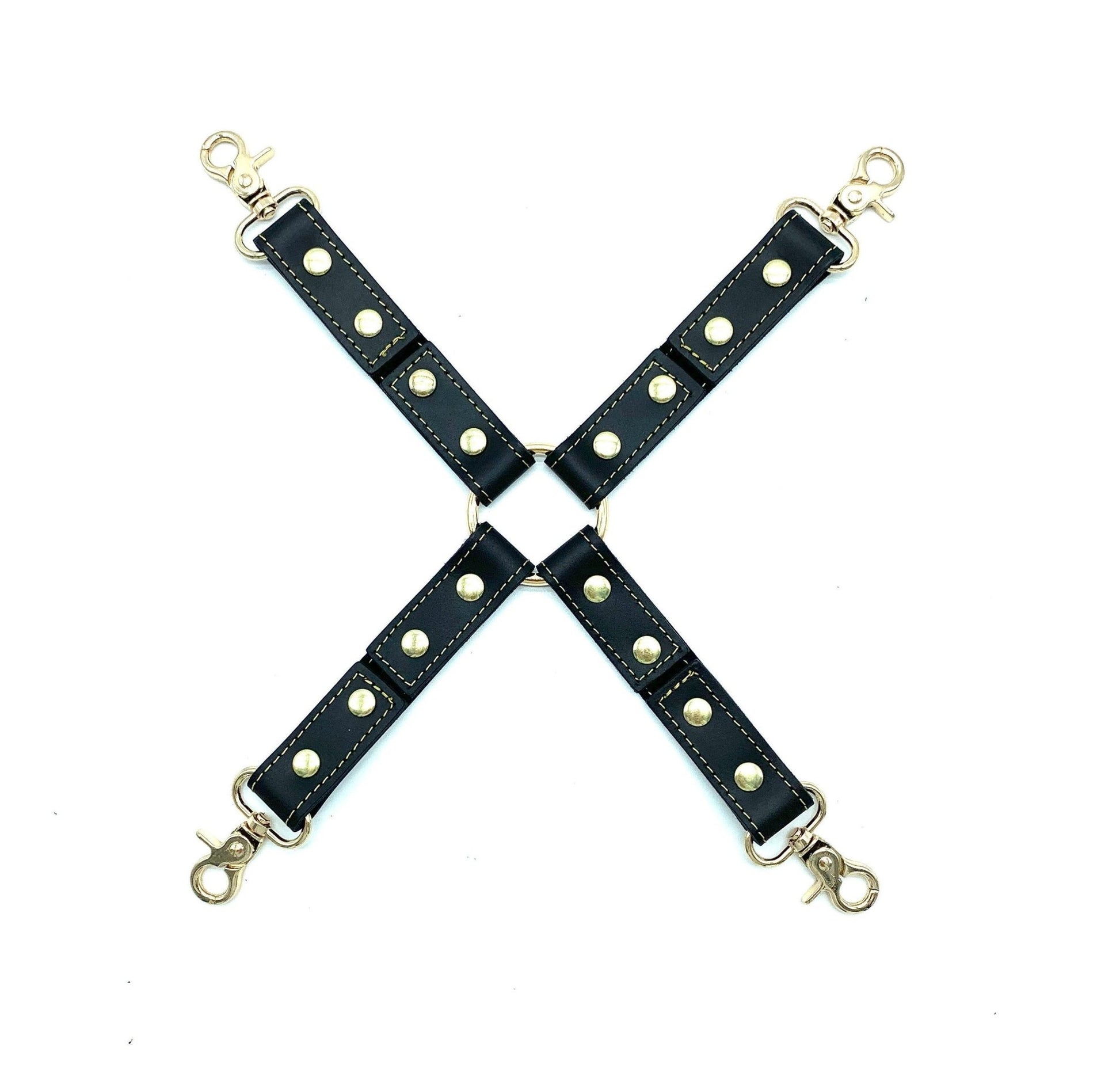 TANGO Black Leather 4-Way Hog-Tie - Lulexy