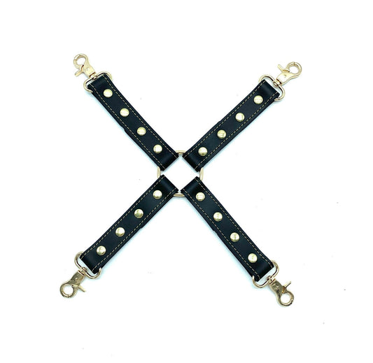 TANGO Black Leather 4-Way Hog-Tie - Lulexy