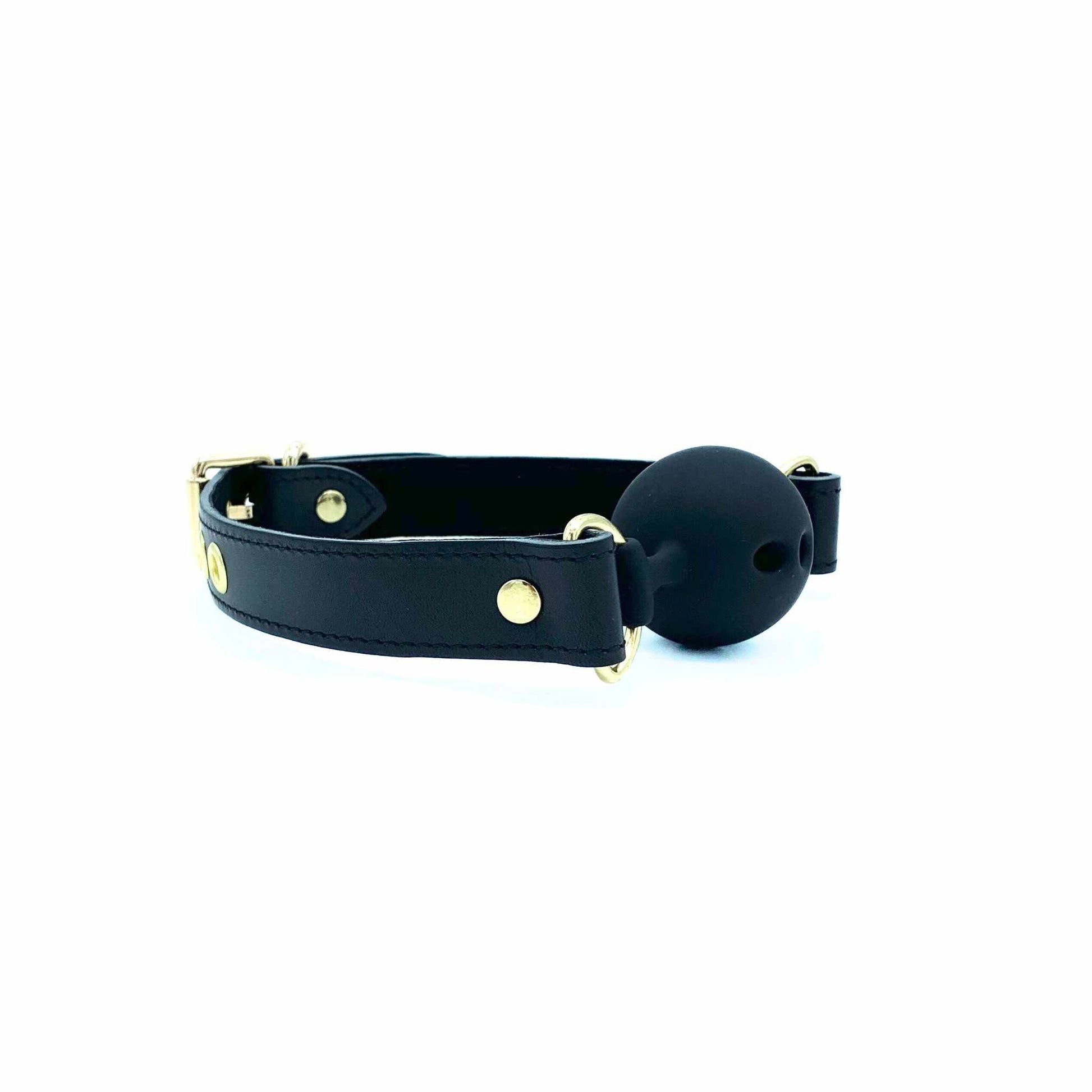 TANGO Black Leather Ball Gag - Lulexy