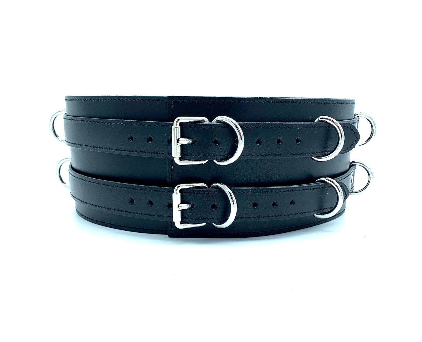 TANGO Black Leather Bondage Waist Belt - Lulexy