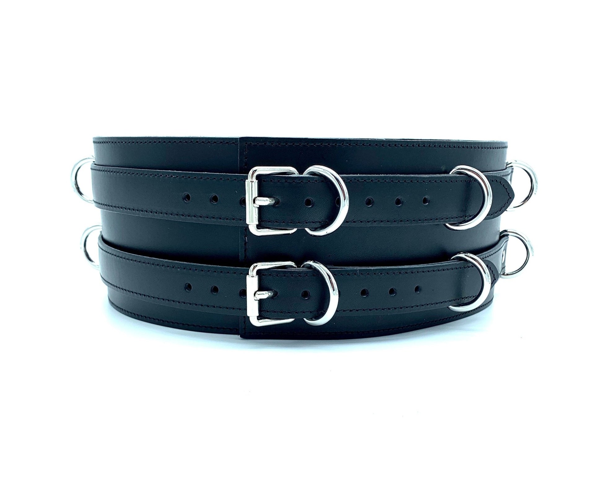 TANGO Black Leather Bondage Waist Belt - Lulexy