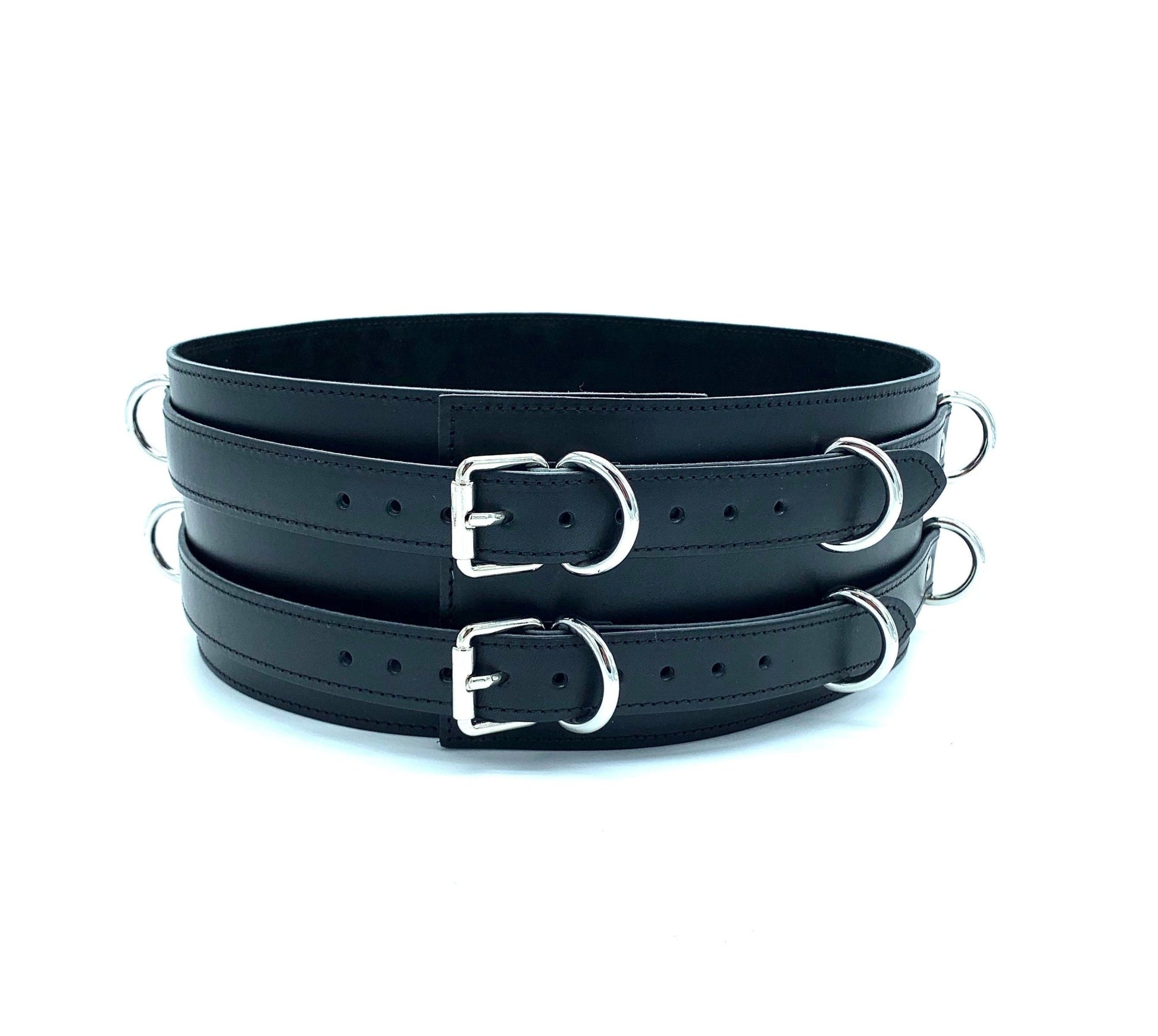 TANGO Black Leather Bondage Waist Belt - Lulexy