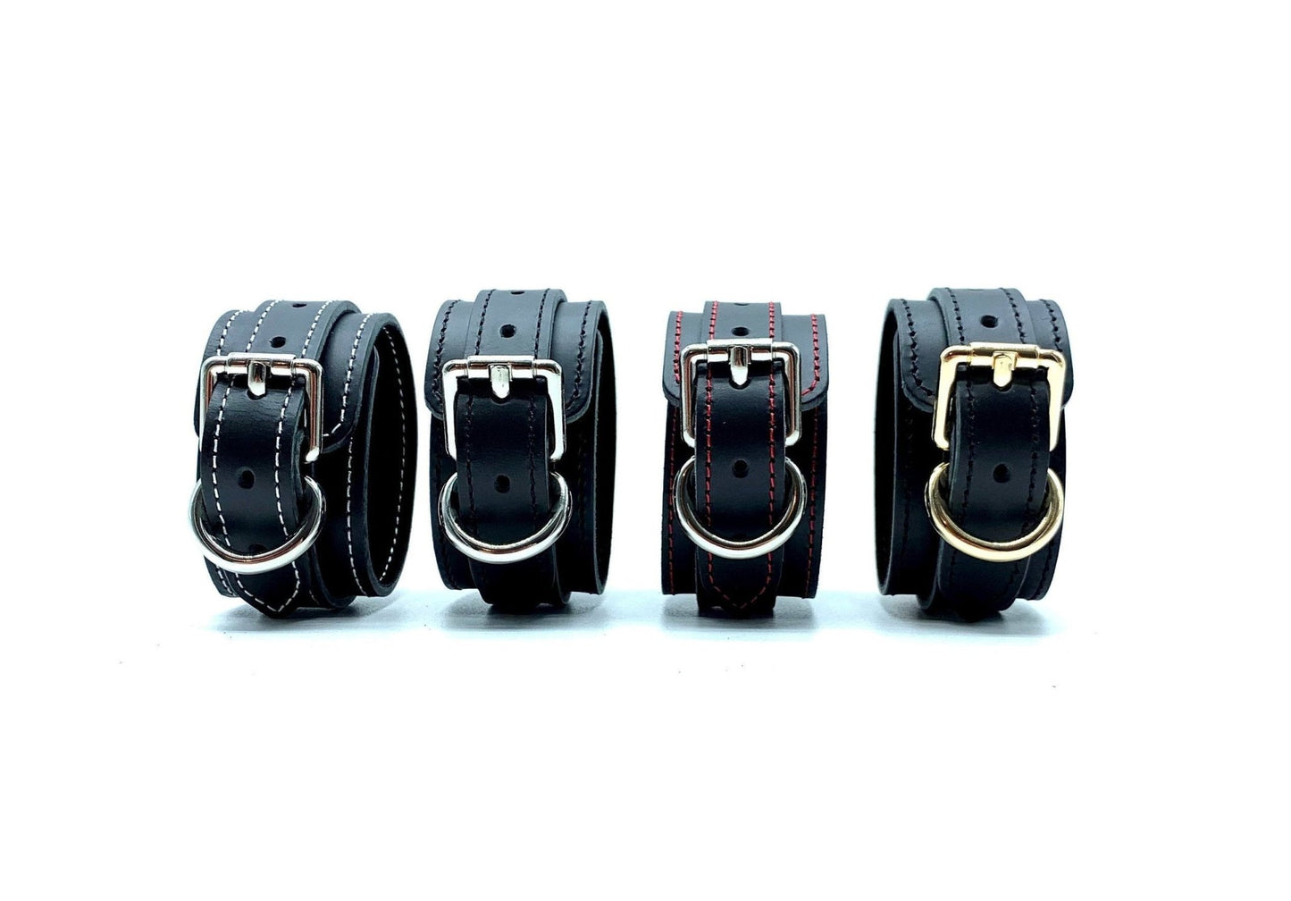 TANGO Black Leather Stitched Blindfold - Lulexy