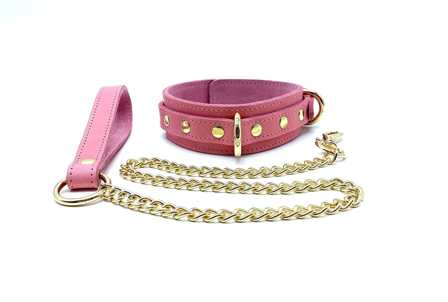 TANGO Pink Leather Collar & Leash - Lulexy