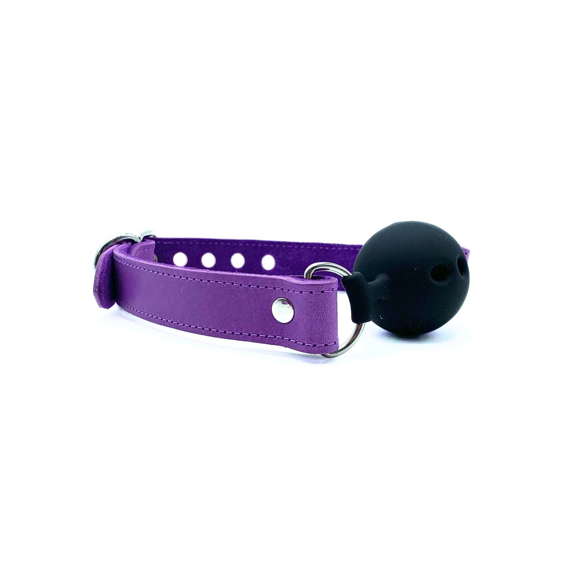 TANGO Purple Leather Ball Gag - Lulexy