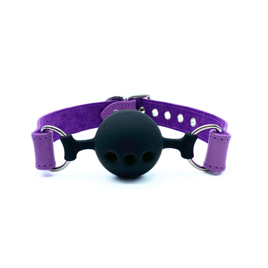 TANGO Purple Leather Ball Gag - Lulexy