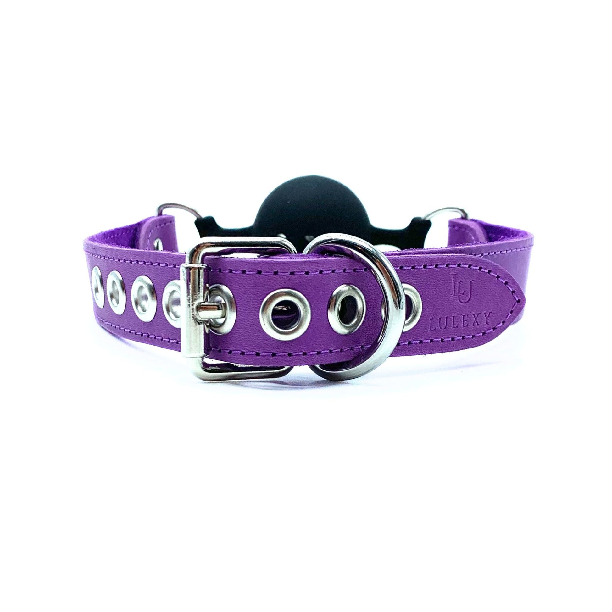 TANGO Purple Leather Ball Gag - Lulexy