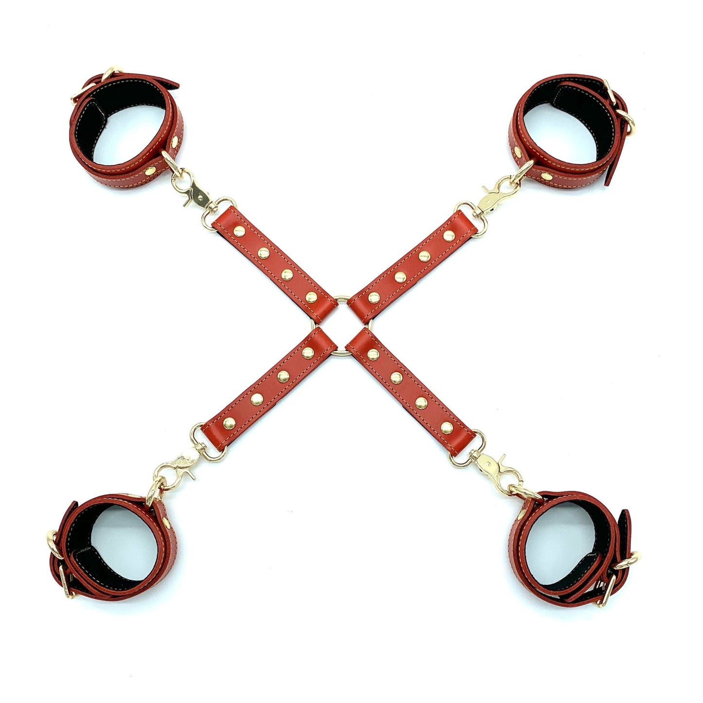 TANGO Red Leather 4-Way Hog-Tie - Lulexy
