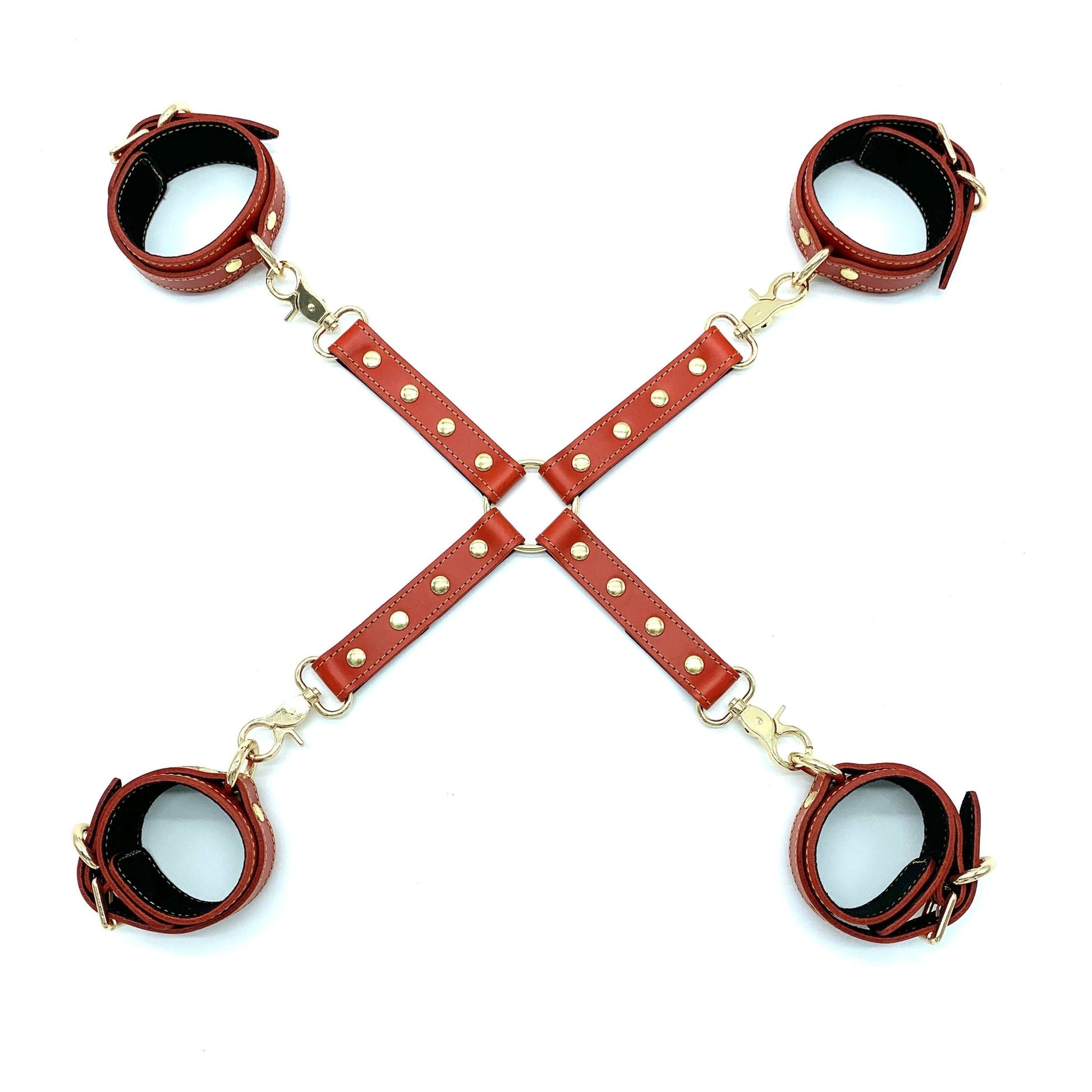 TANGO Red Leather 4-Way Hog-Tie - Lulexy