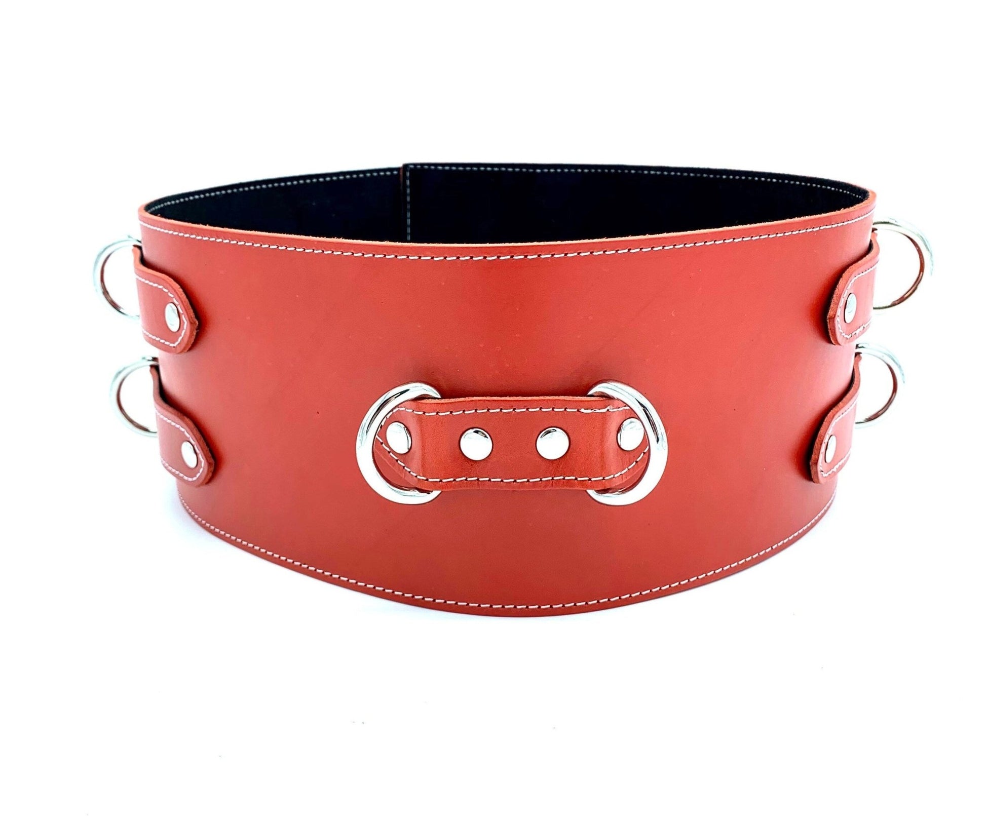 TANGO Red Leather Bondage Waist Belt - Lulexy