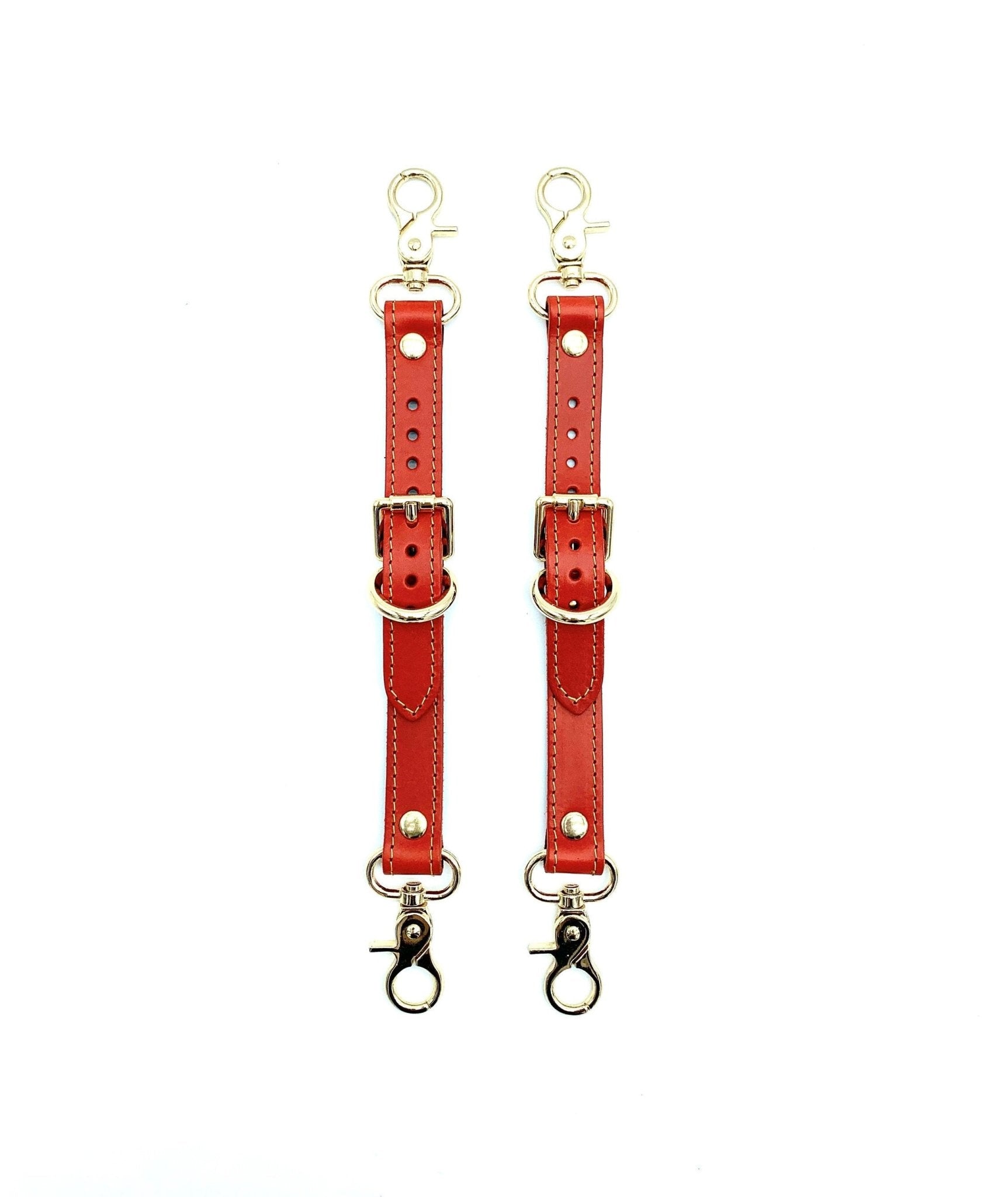 TANGO Red Leather Garters - Lulexy