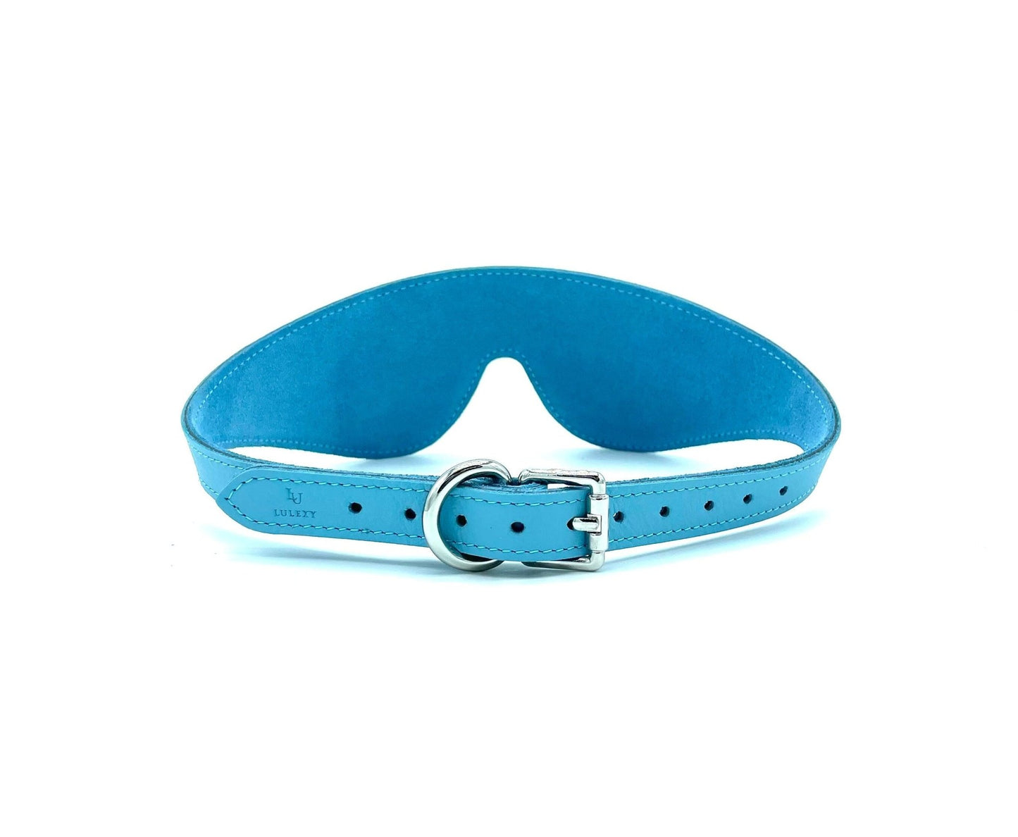 VIENNA Light Blue Leather Blindfold - Lulexy