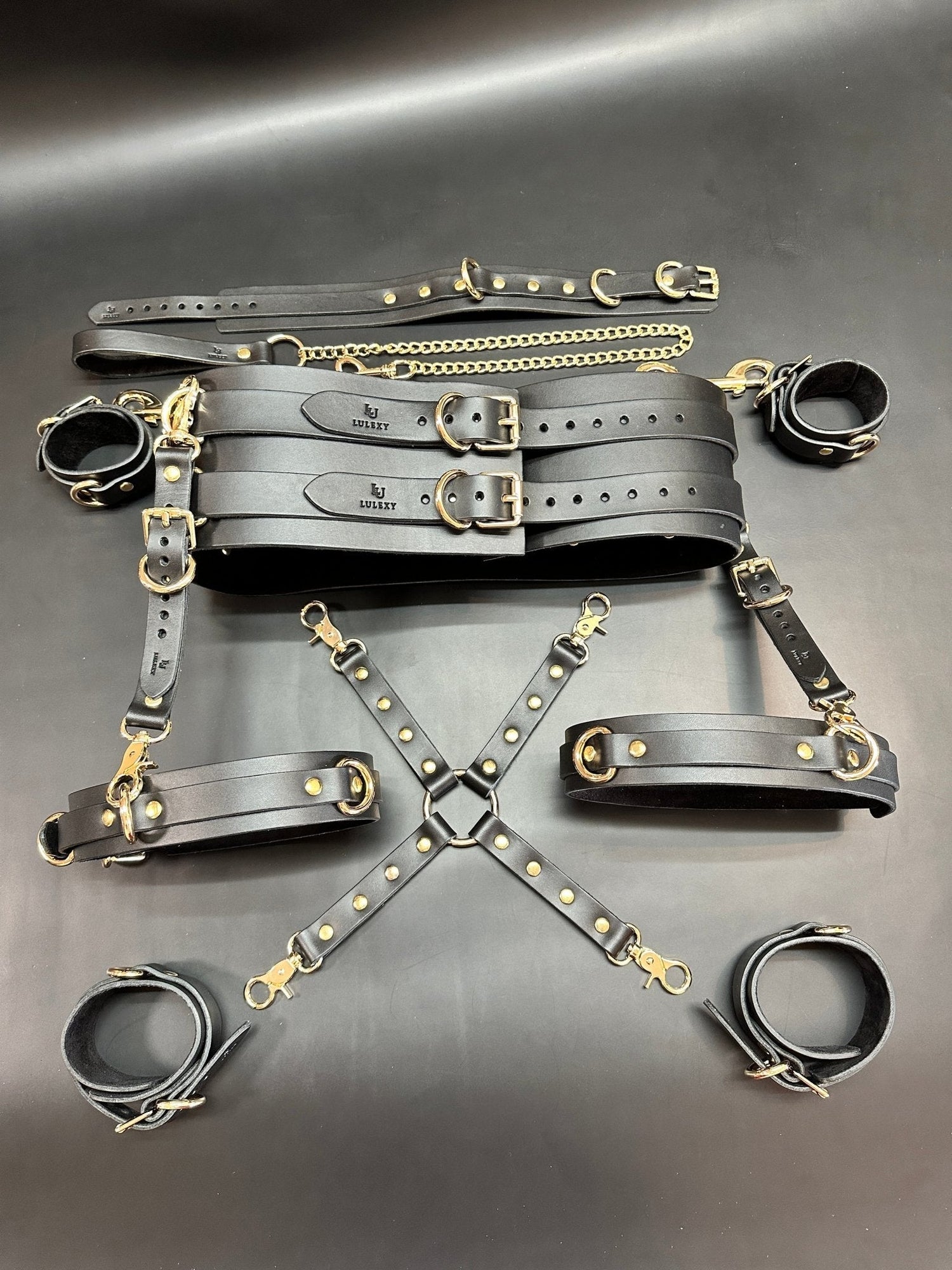10-Piece Italian Leather Bondage Sets - Lulexy