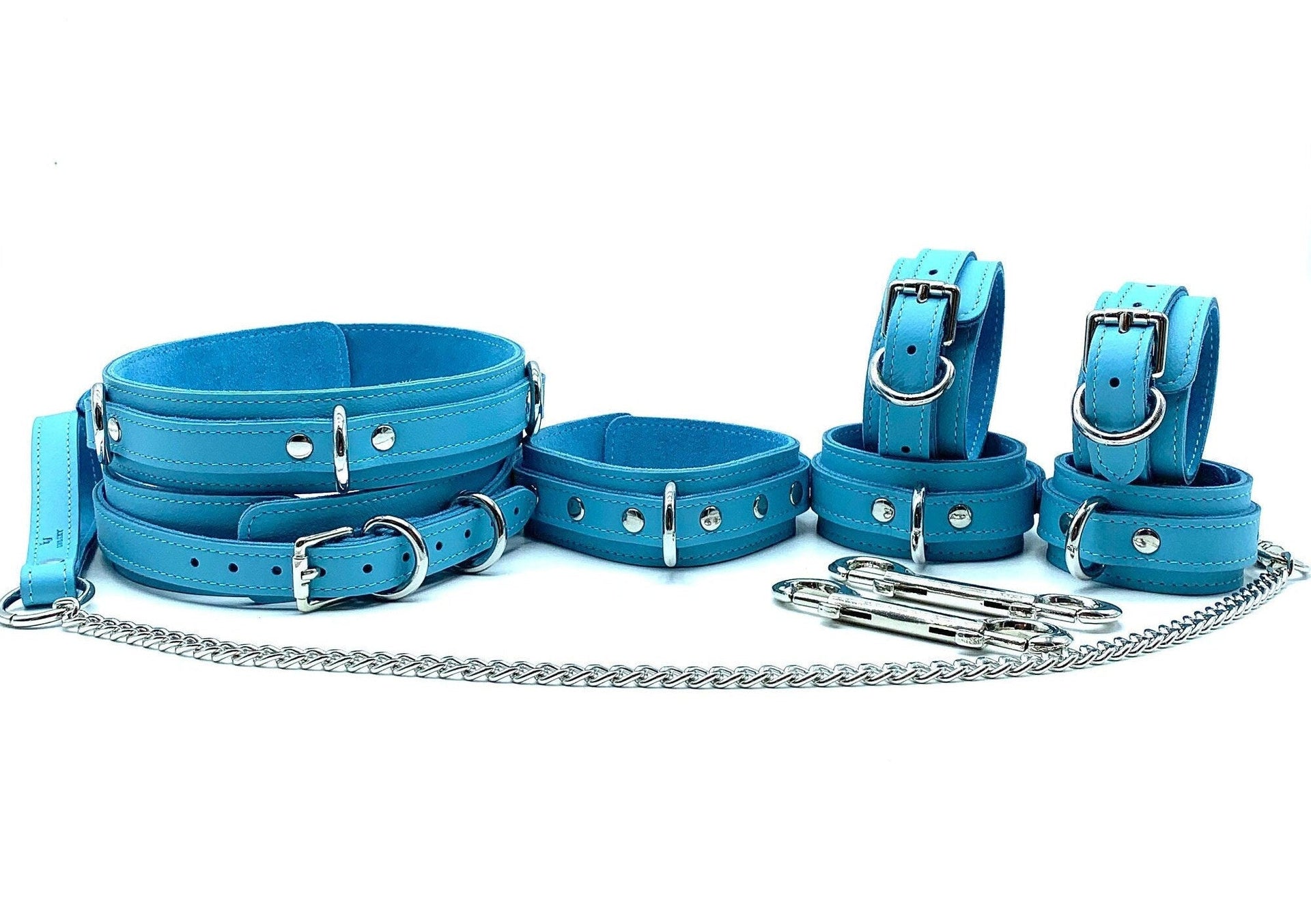 Vienna Bondage Kit: Luxury Baby Blue Italian Leather & Suede USA – Lulexy