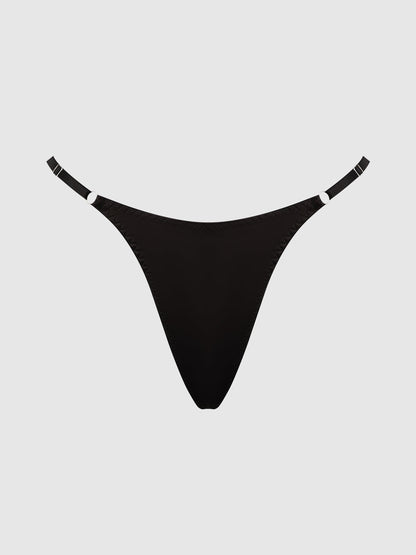 KRYSTAL SIDE SLIDER & RHINESTONE FRINGE BACK G-STRING