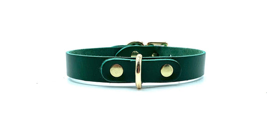 BDSM Day Collar "Mona", 0.75" Submissive Choke, Green DDlg Collar, Kitten Play Choker - Lulexy