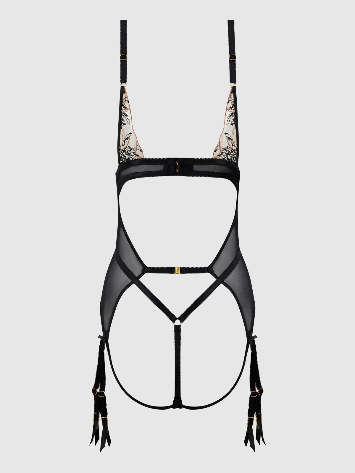 DELILAH EMBROIDERED OPEN BACK TEDDY - Lulexy