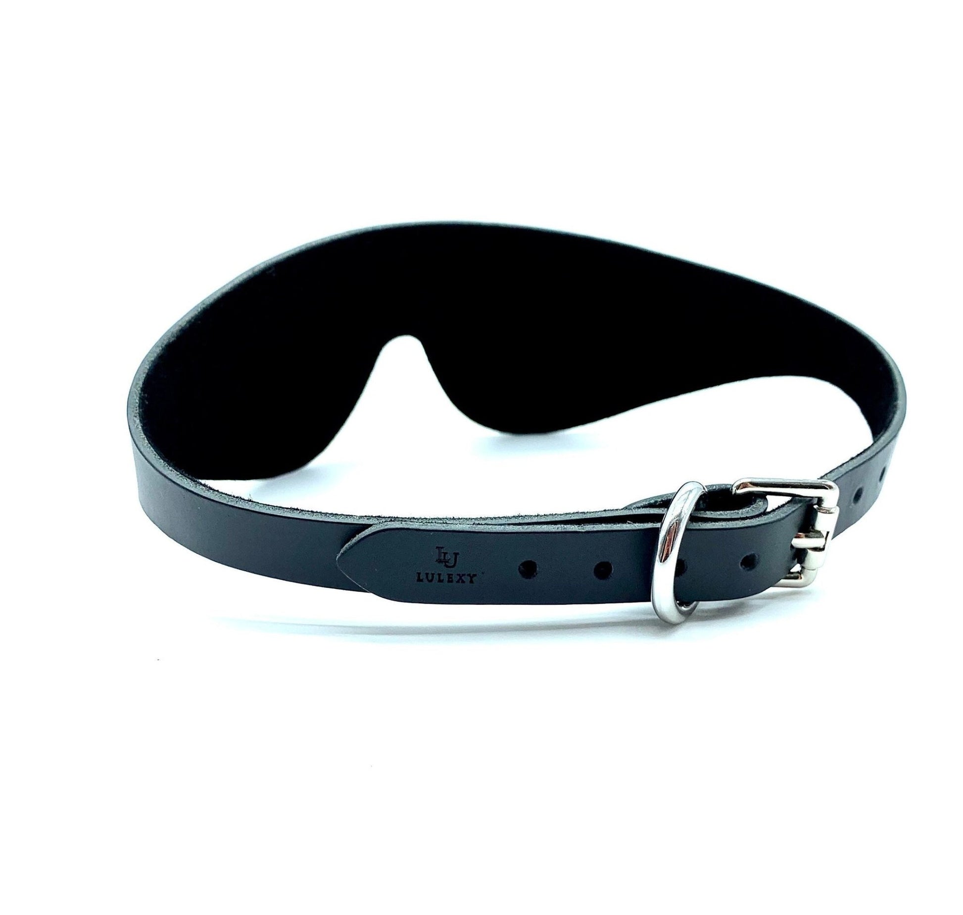 Eye Mask "Mona", Black Leather BDSM Blindfold, No Stitching - Lulexy
