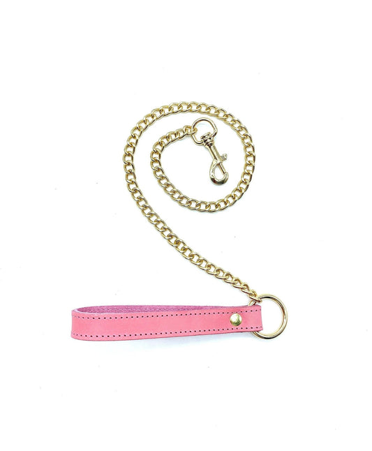 Fetish Chain Leash, TANGO, Pink Bondage Lead 27", BDSM Leash - Lulexy