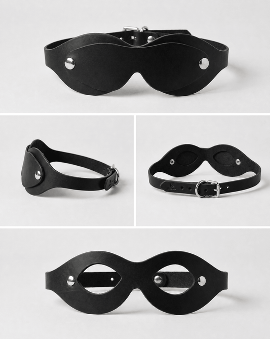 Italian Leather PEEKABOO Blindfold - Lulexy