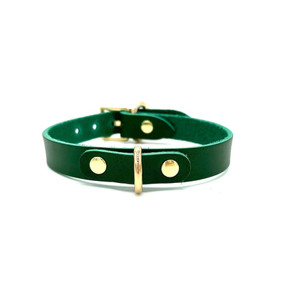 Mini D-Ring Italian Leather Day Collar - Lulexy