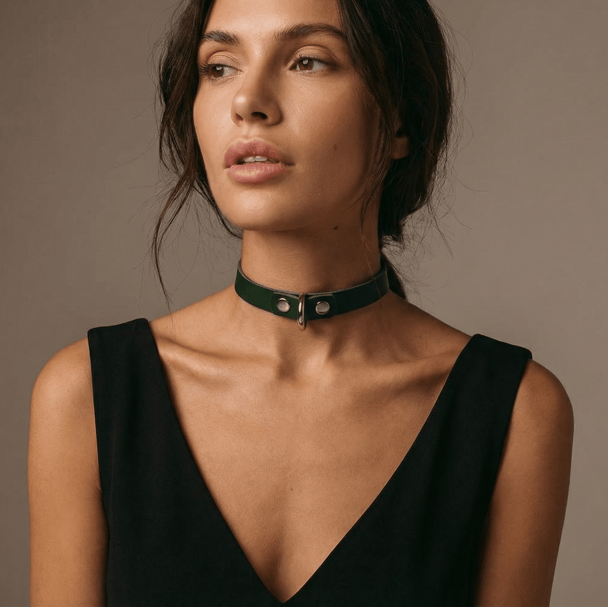 Mini D-Ring Italian Leather Day Collar - Lulexy