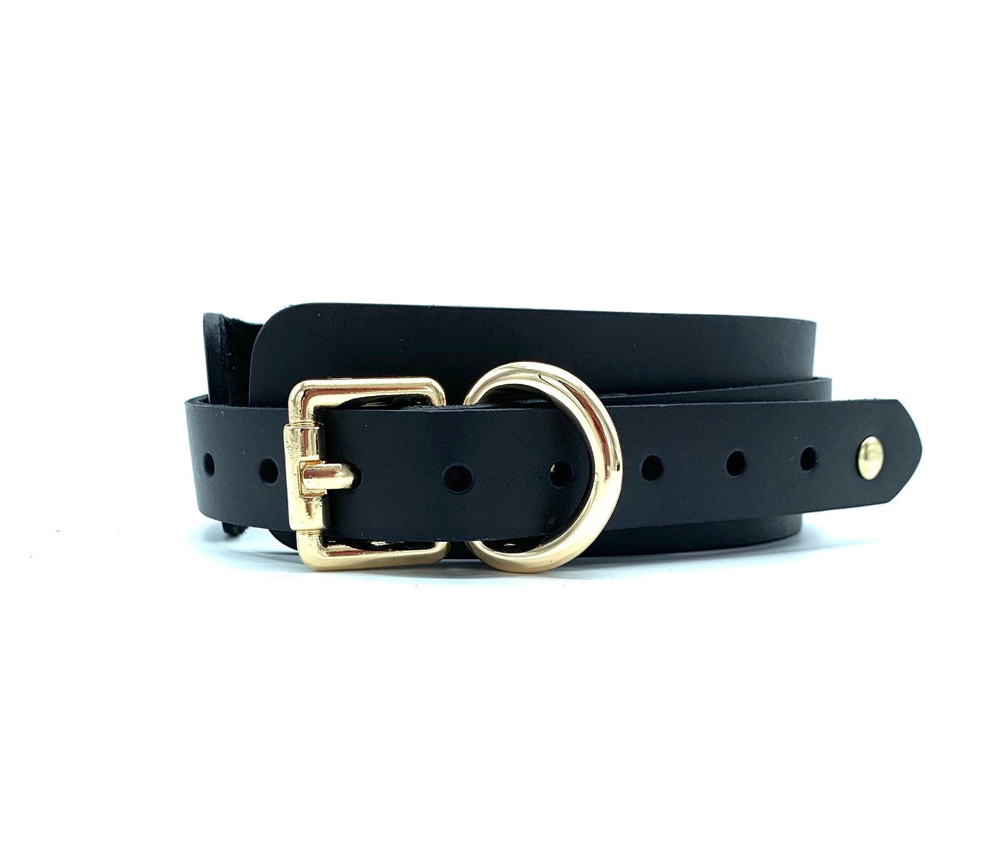 MONA Black Leather Collar & Leash - Lulexy