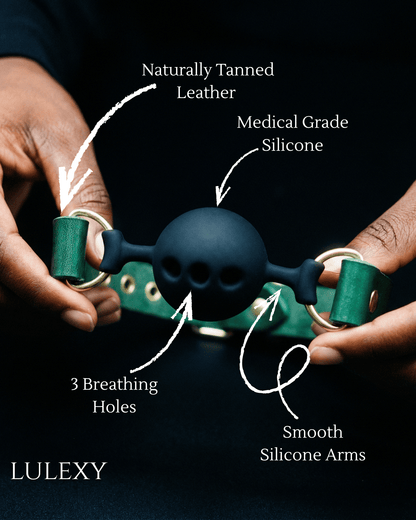 MONA Green Leather Ball Gag - Lulexy