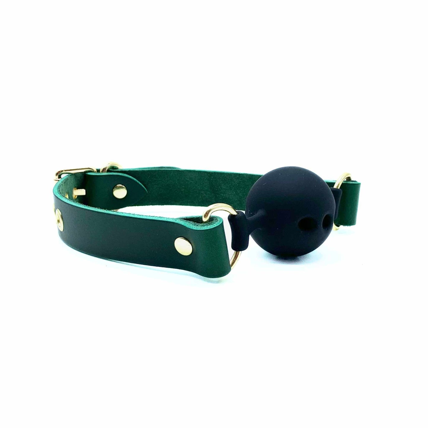 MONA Green Leather Ball Gag - Lulexy