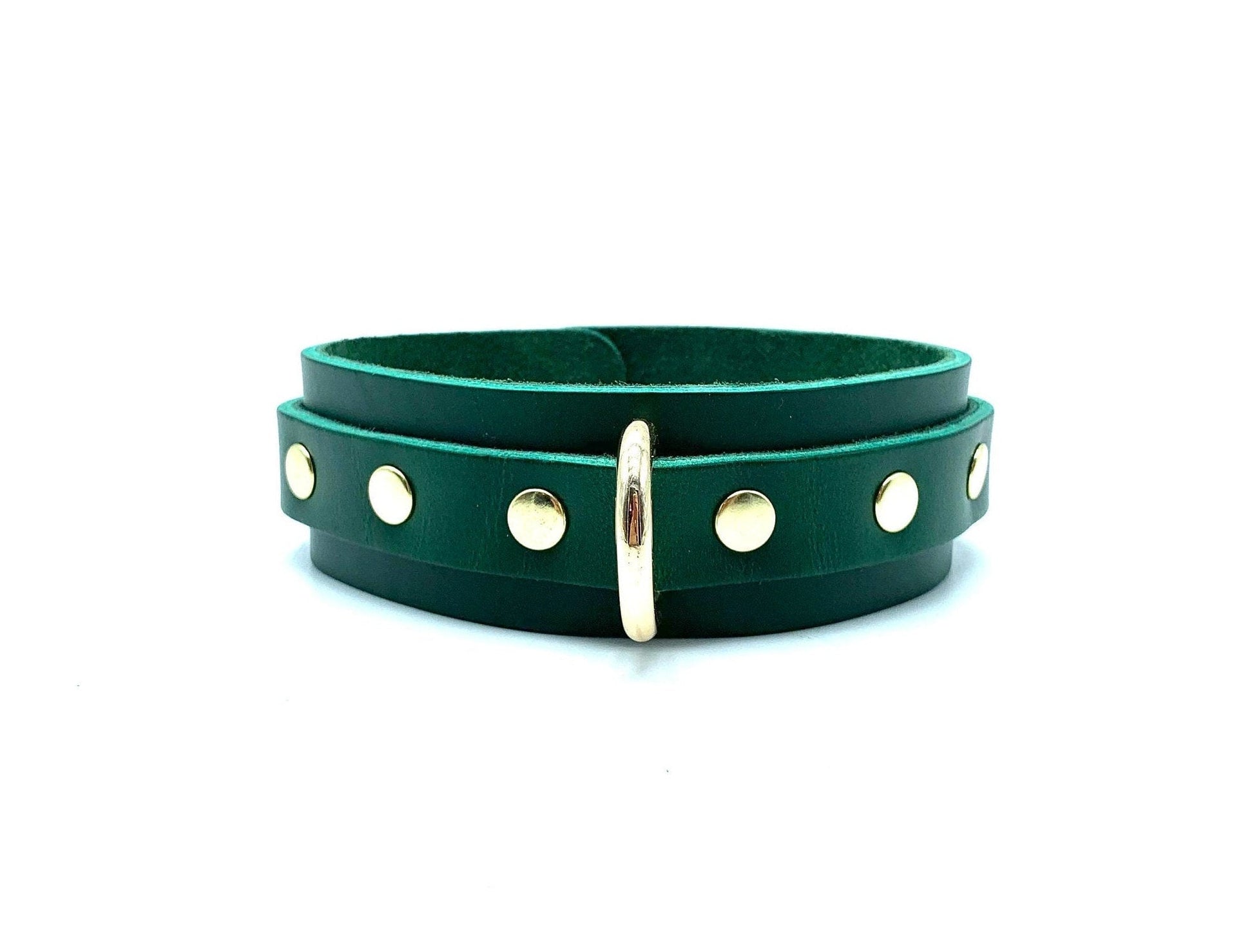 MONA Green Leather Collar & Leash - Lulexy