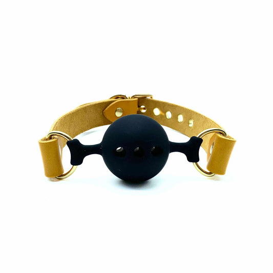 MONA Yellow Leather Ball Gag - Lulexy