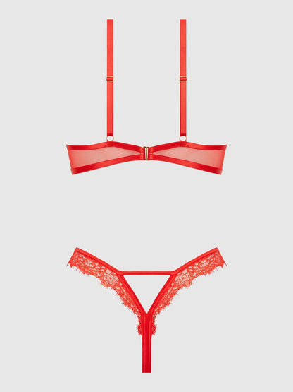 NADIA LACE & MESH CUTOUT TEDDY - Lulexy