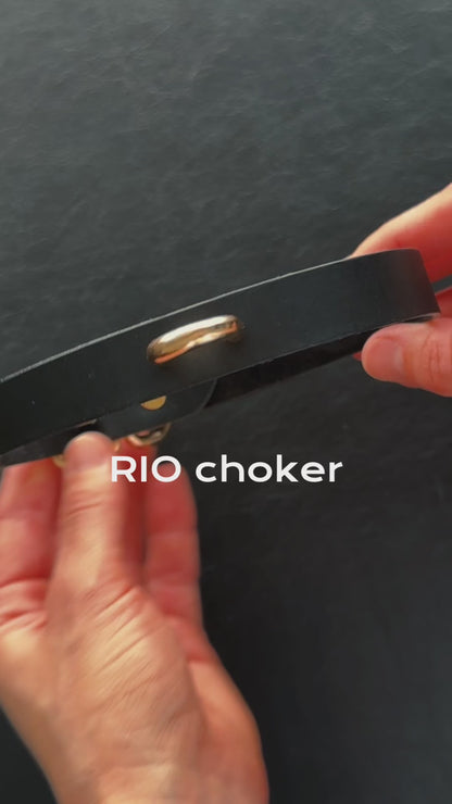 RIO Black Italian Leather Day Collar