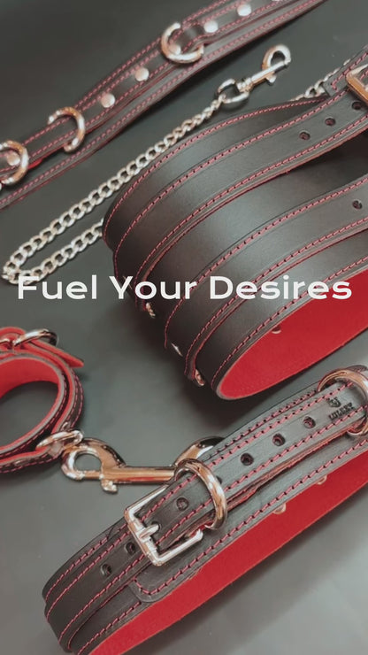SCARLET 7 Piece Italian Leather Bondage Kit