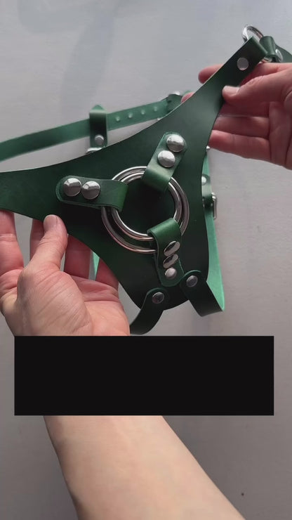 Italian Leather Strap-On Harness