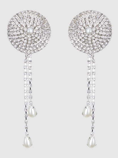 RHINESTONE & PEARL DANGLE PASTIES - Lulexy