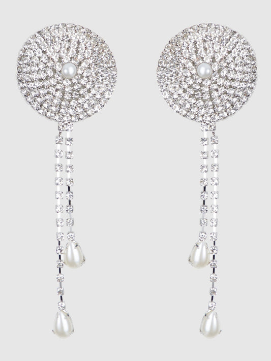 RHINESTONE & PEARL DANGLE PASTIES - Lulexy
